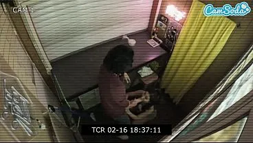 Tiny Asian Vixen Gives Intense Oral Sex on Security Cam Footage